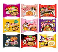 Buldak Spicy Noodles Assorted Pack of 5 × 140g Halal | Korean Instant Ramen Multipack | Buldak Noodles Variety Pack | Spicy Korean Noodle Selection