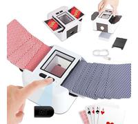Buldoospok 1-2 Deck Automatic Card shufflers, 2000 mAH Rechargeable and Portable USB-C Charging Shuffler Machine One-Press AUTO and Manual Mode Card shuffler for Poker UNO Blackjack Skip-Bo