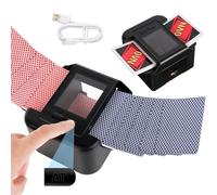 Buldoospok Automatic 1-2 Deck Card Shuffler, USB-C Rechargeable, Portable, Auto & Manual Mode, Poker, Uno, Blackjack, etc. Casino Card Shuffler