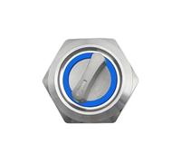 Bule Led Momentary 19mm 2 3 Position Metal Selector Rotary Switch Latching Push Button Switch 1Pcs(3 Position,220V)