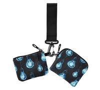 Bule Lighting Women's Change Wallet Card Cases Slim Portable Wristlet Wallet Key Holder with Zipper Pocket for Work Travel 2 Pcs, bule lighting, One Size, Casual