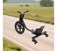 BuleBalca Children’s Drifting Tricycle, Stable 3-Wheel Pedal Kart with Rear LED Lights, Racing Bucket Seat, 15.75" Rubber Front Wheel, for Age 6+, Home, Park, Playground