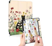 Buleens for iPad A16 Case/10th Generation Case - 10.9 Inch 2022 Trifold Tablet Case with Pen Holder for Women Girly Cute Aesthetic Auto Wake/Sleep Funda for iPad 11 Inch 2025, Flower Cats