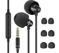 Bulees Sleep Earphones for side sleeping, Noise Isolating, Lightweight Wired Earbuds for Small ear Canal, In-Ear Headphones with Mic and Volume Control for Sensitive Sleeper, Bedtime (Black)