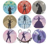 Bulerrylulu 8 Pcs Singer Diamond Painting Coasters Kits with Holder,Diamond Art Coasters Set for Drinks Coffee Table, Gem Painting kit for Beginners Adults DIY Art Craft Gifts Home Decors