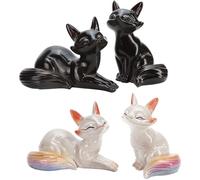 BuleVina 2PCS Color Changing Tea Pet Set, Handcrafted Feng Shui Kungfu Tea Decoration Ornament for Teahouse Teatable