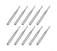Bulevisiter 1.5mm Carbide End Mill Engraving Router Bits, 10pcs 1/8" Shank For CNC Hard Alloy Drill for PCB Machine, Straight Router Bit for Wood/Metal/Plastic/Fiberglass