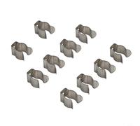 Bulevisiter 10 Pack Narrow Base Spring Terry Clips Heavy Duty Manganese Steel Tool Holders for Garage Shed Patio Cabinet Storage, Open Type Metal Tool Spring(10mm)