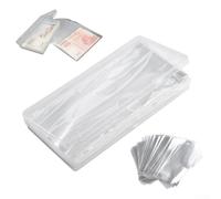 Bulevisiter 100-Pack Paper Album Currency Banknote Storage Case with Plastic Holder for Collection Protection, Clear For OPP Bags 17.5 x 8.5 cm