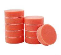 Bulevisiter 10Pcs Car Polishing Pads Set, 75mm Orange Smooth Sponge Buffing Discs, Round 25mm Thick Foam Pads Compatible with for Waxing, Polishing and Care, Compatible