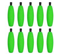 Bulevisiter 10pcs High-Density Foam Peg Floats Fishing Bobbers, Bright Orange Red Yellow Green Buoys with Adjustable Peg for, Crappie, Trout and Versatile Angling Applications(GREEN)(S)