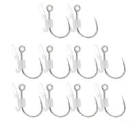 Bulevisiter 10pcs Luminous Fishing Hooks for Live Shrimp, Barbed Carbon Steel Fishhooks with Glow-in-the-Dark Visibility, Saltwater & Freshwater