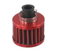 Bulevisiter 12mm Round Crankcase Engine Breather Air Filter Compatible with for Car Motorcycle Quad Compatible with for Bike, High Airflow Low Resistance Metal Mushroom Head Design, Enhanced Dust(Red)