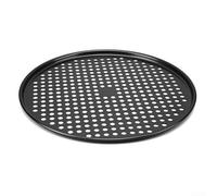 Bulevisiter 14.5 Inch Round Pizza Baking Tray, Stainless Steel Baking Sheet for Crispy Pizza, Bread and Cakes, Extra Large Handles for Easy Oven Handling(black)
