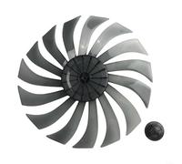 Bulevisiter 14 Inch Round Shaft Plastic Fan Blade Replacement With Nut Cover, For Floor Table Fan, Propeller 7/9/15 Leaves Silent Fan Accessories(15-blade)