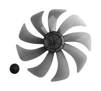 Bulevisiter 14 Inch Round Shaft Plastic Fan Blade Replacement With Nut Cover, For Floor Table Fan, Propeller 7/9/15 Leaves Silent Fan Accessories(9-blade)
