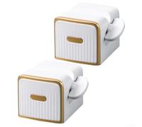 Bulevisiter 2 Pack Toothpaste Squeezer Dispenser for Bathroom - Efficient Rolling Holder to Extract Every Drop, Child-Friendly Tube Stand, 5x5.5x5cm, PP+ABS(White)