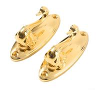 Bulevisiter 2 Pack Vintage Swan-Shaped Curtain Hooks Wall Hanger Zinc Alloy Storage Rack for Hats or Clothes, Green Bronze(Gold)