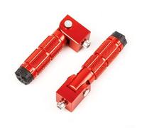 Bulevisiter 2PCS Foldable Aluminum Alloy Motorcycle Passenger Footrests for M8 Screw Holes, Compatible with Motorcycles, Bikes, ATVs, UTVs and Karts(Red)