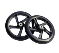 Bulevisiter 2Pcs Scooter Wheels 125Mm/145mm/180mm/200mm Replacement, PU Roller Skate Wheels High Speed Bearings Silent For Most Scooters Cart (200mm*40mm black)