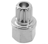 Bulevisiter 30/13PT Hollow Wheel Lock Lug Nut Key, Steel Anti Theft Removal Socket Tool Compatible with Vehicles, 20x28mm Dimensions, Silver Tone Finish,