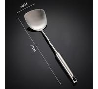 Bulevisiter 304 Stainless Steel Long Handle Wok Spatula and Ladle, Heavy Duty Single Piece Forged Skimmer Spoon for Chinese Cooking, Dishwasher Safe(A)
