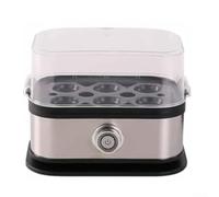 Bulevisiter 6-in-1 Electric Egg Cooker, Stainless Steel Base Automatic Shut-Off Feature, for Boiling Poaching Scrambling Steaming Eggs Omelets Maker(British Standard)
