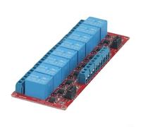 Bulevisiter 8 Channel For Relay Module with Optocoupler Isolation, High and Low Level Trigger, 5V/12V/24V Input, 10A Load Capacity, for PLC Automation, IoT Control, Home(12V)