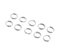 Bulevisiter 8mm Manganese Steel Split Rings for Keychains, 10-Pack, Heavy-Duty Flat Round Line Key Holder For Ring, Compatible with Camping, Outdoor Gear, Keys, and(Silver)