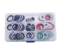 Bulevisiter A/C System Compressor Gasket Seals Kit 60 PCS with Port Seal Washers Compatible with for Automotive Air Conditioning Repair - 9 Sizes, Thick Metal Compatible with for Ring and Rubber