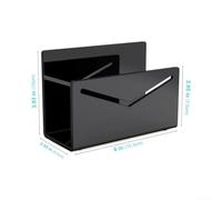 Bulevisiter Acrylic Mail Holder for Envelope Organizer, Transparent Letter Rack for Office Home Use, 15.3 x 6.5 x 10 cm Acrylic Mail Sorter with(Black)
