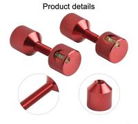 Bulevisiter Aluminium Two Hole Flange Alignment Pin Set with Built-in Level, Hardened 6061 Alloy, Black Oxide Finish, Ergonomic Design, Precision Positioning for(red4pcs)