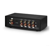 Bulevisiter Analog Dual VU Meter Sound Level Indicator with Input for Audio Splitter Switcher Box, 4-in-1-out/1-in-4-out Mode, DB/ACG Gain & Delay Adjustment, USB(Yellow backlight)