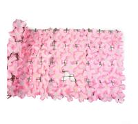 Bulevisiter Artificial Blossom Leaf Privacy Fence Screen Decorative Garden Hedge Panel Waterproof UV-Resistant Coverage For Home Outdoor Balcony Wall(pink)