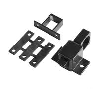 Bulevisiter Automatic Door Latch for SASH Doors - Aluminum Alloy Square Self-Closing Bolt with Spring-Loaded Deadbolt, Anti-Theft Security Lock, 47.5 x 22 mm,(Black)