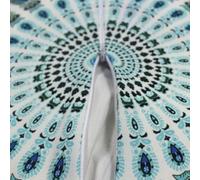 Bulevisiter Bohemian Style Round Pillowcase 43 x 43 cm, 17" Decorative Floor Pillow Cover, Double-Sided Printed Design, Soft Polyester with Zippered Closure for Living(#3)