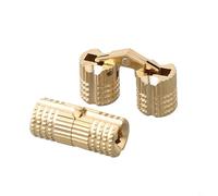 Bulevisiter Brass Hinges for Home & Garden - 8mm/10mm/12mm Invisible Concealed Door Hinges, Heavy Duty Copper Material, Anti-Rust, 180° Opening Angle, For Easy to Install for(8mm)