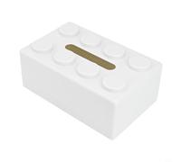 Bulevisiter Building Block Tissue Box for Bathroom or Desktop, Wall-Mounted Storage Organizer Made of for Lasting ABS Plastic, Creative Decorative Design,(White)