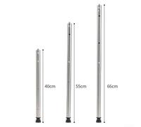 Bulevisiter Camping Folding Table Legs for IGT, 3-Gear Telescopic Stainless Steel Replacement Parts, Adjustable Height Outdoor Table Accessories, Silver(short)