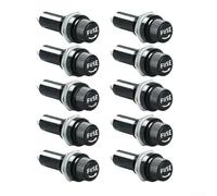 Bulevisiter Chassis Mount Fuse Holder with Screw Cap for 5x20mm Glass Fuses, 10A 250V Panel Mount Fuse Socket, Solder Lug Terminal, Black Base, 10 Pack