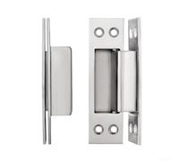 Bulevisiter Cross Invisible Hinge for Wooden and Aluminum Frame Doors, 90-Degree Opening Angle, Zinc Alloy Body with 304 Stainless Steel Components, Flush Close Design(Silver)