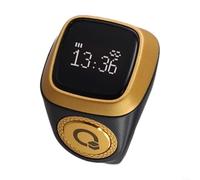 Bulevisiter Digital Counter Prayer Time Reminder With Display, Religious Finger Ring For Muslims, Vibration Reminder Waterproof Battery Powered(20mm black)
