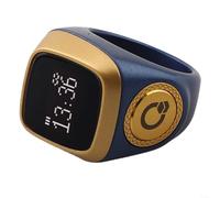 Bulevisiter Digital Counter Prayer Time Reminder With Display, Religious Finger Ring For Muslims, Vibration Reminder Waterproof Battery Powered(20mm blue)
