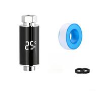 Bulevisiter Digital Shower Thermometer LED Display Bath Temperature Gauge Powered Water Temperature Monitoring Device Three-Color Warning-System(B)