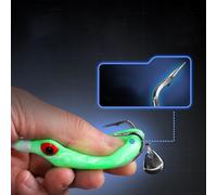 Bulevisiter Double Propeller Frog Soft Lure Topwater Artificial Bait for Fishing, 7.5cm 14g Resin Craft with Realistic Frog Appearance, Compatible with Snakehead and Bass(Green)