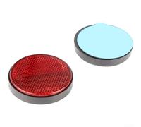 Bulevisiter E9 Certified Round Trailer Reflector with Sticky or Screw Mount, 59.5mm Diameter, Red/Yellow/White, for Trucks and Fire Trucks(A Red)