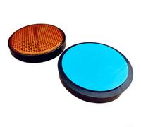 Bulevisiter E9 Certified Round Trailer Reflector with Sticky or Screw Mount, 59.5mm Diameter, Red/Yellow/White, for Trucks and Fire Trucks(B Yellow)