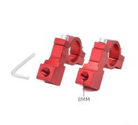 Bulevisiter Electric Motorcycle Rearview Mirror Mounting Bracket with Fixed Installation Frame for Handlebar, Aluminum Alloy, 8mm Aperture, Fit(2PCS red)