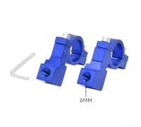 Bulevisiter Electric Motorcycle Rearview Mirror Mounting Bracket with Fixed Installation Frame for Handlebar, Aluminum Alloy, 8mm Aperture, Fit(2PCS Blue)