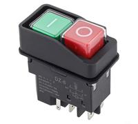 Bulevisiter Electromagnetic Pushbutton Switch for DZ-6, 250VAC 15A 5-Pin Waterproof On/Off Switch for Grinding Machine and Electric Cement Mixer Compatible with Belle